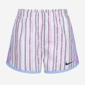 Nike White and Pink Striped Athletic Shorts